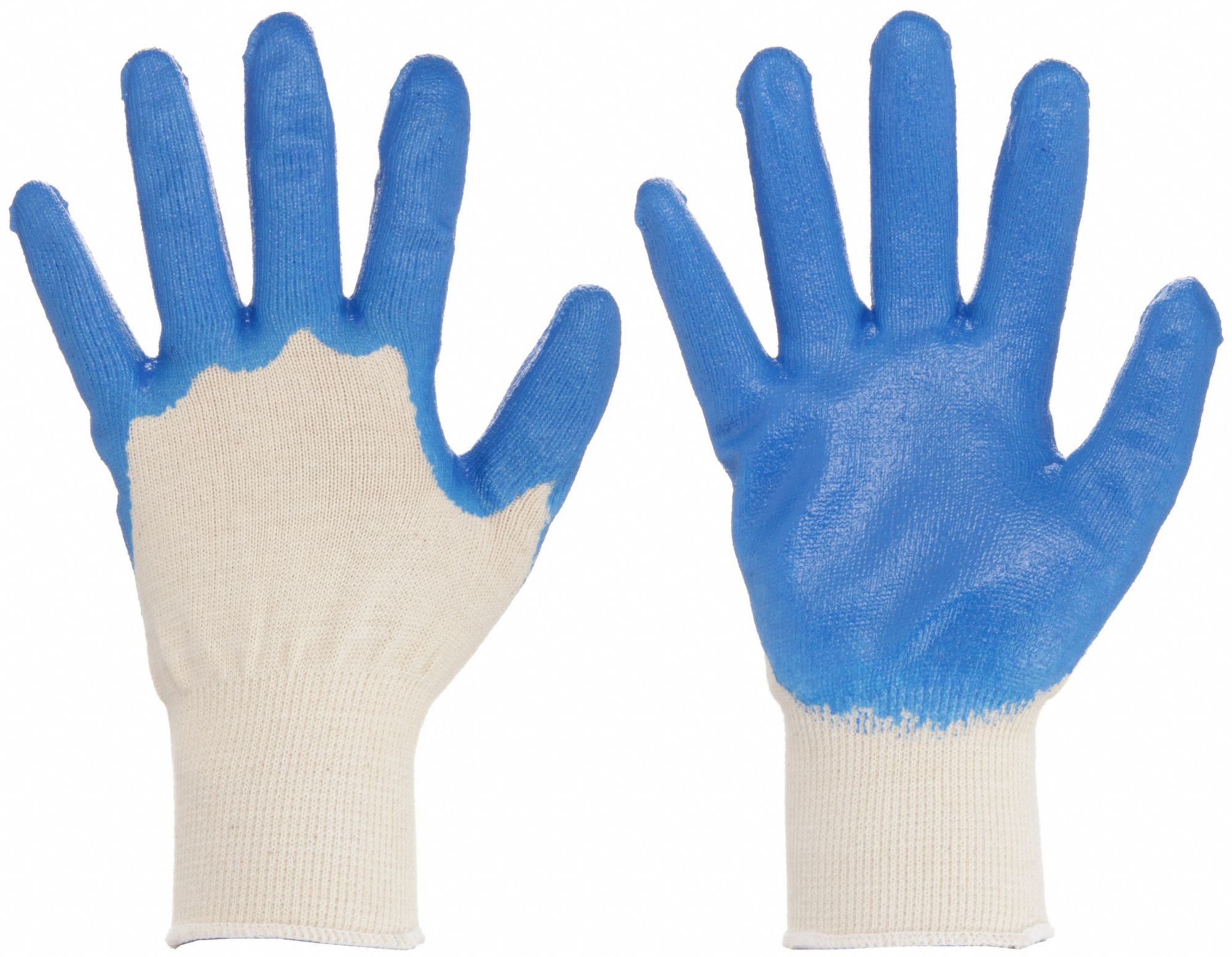 DEXTERITY GLOVES, DIPPED PALM, SIZE 9, BLUE, PR