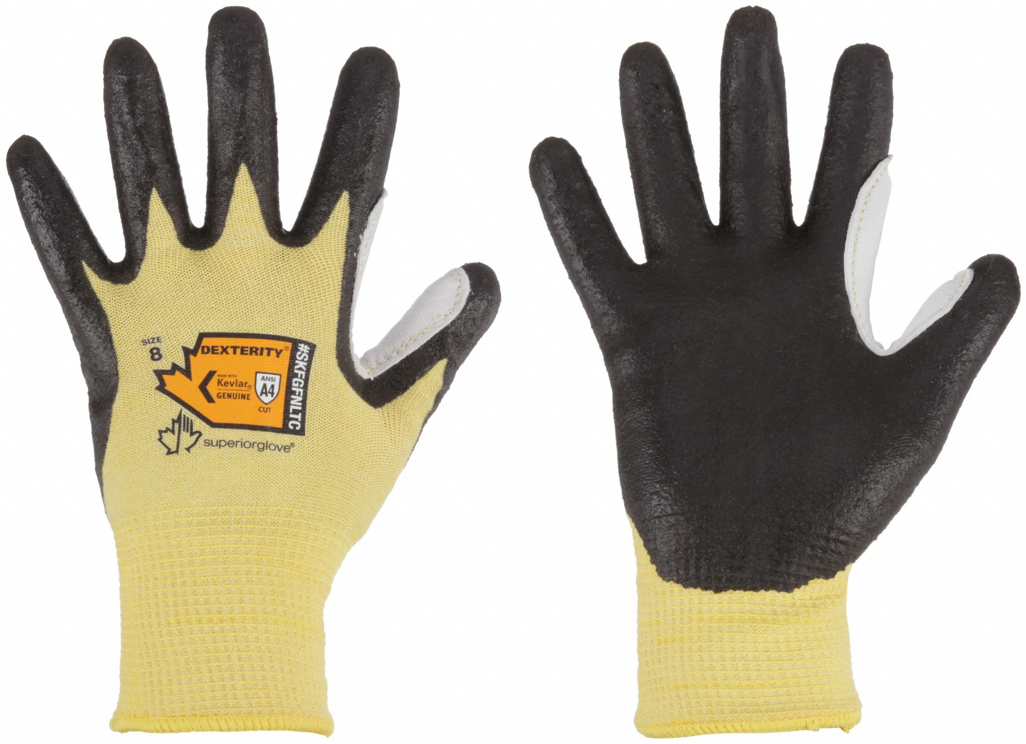 GANTS RÉSISTANT COUPURE, 2TG (11), RÉSISTANCE AUX COUPURES NIVEAU A4 ANSI, PAUME TREMPÉE, MOUSSE NITRILE