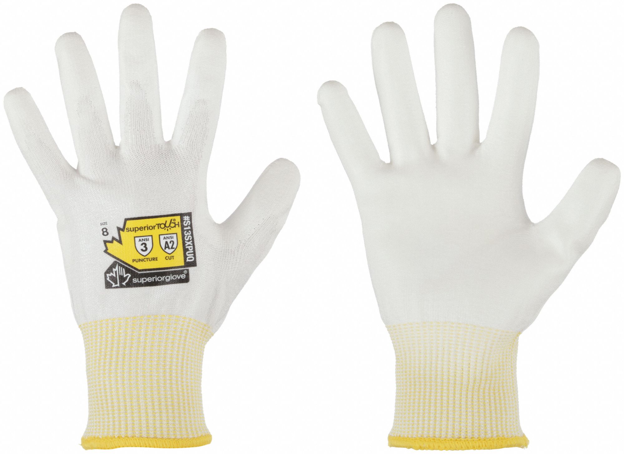 CUT-RESISTANT GLOVES, L (9), ANSI CUT LEVEL A2, DIPPED PALM, PUR
