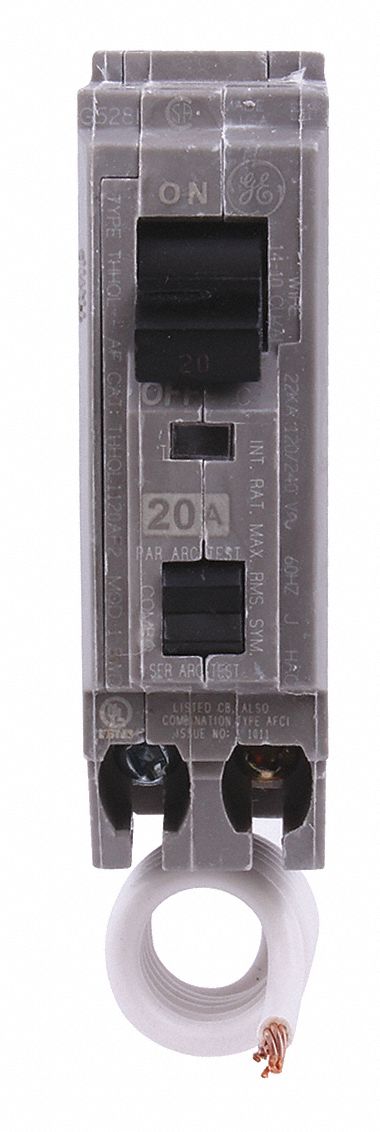 Miniature Circuit Breaker: THHQL, 20 A, 120/240V AC, Single Phase, 22kA at 120/240V AC, 1 Poles