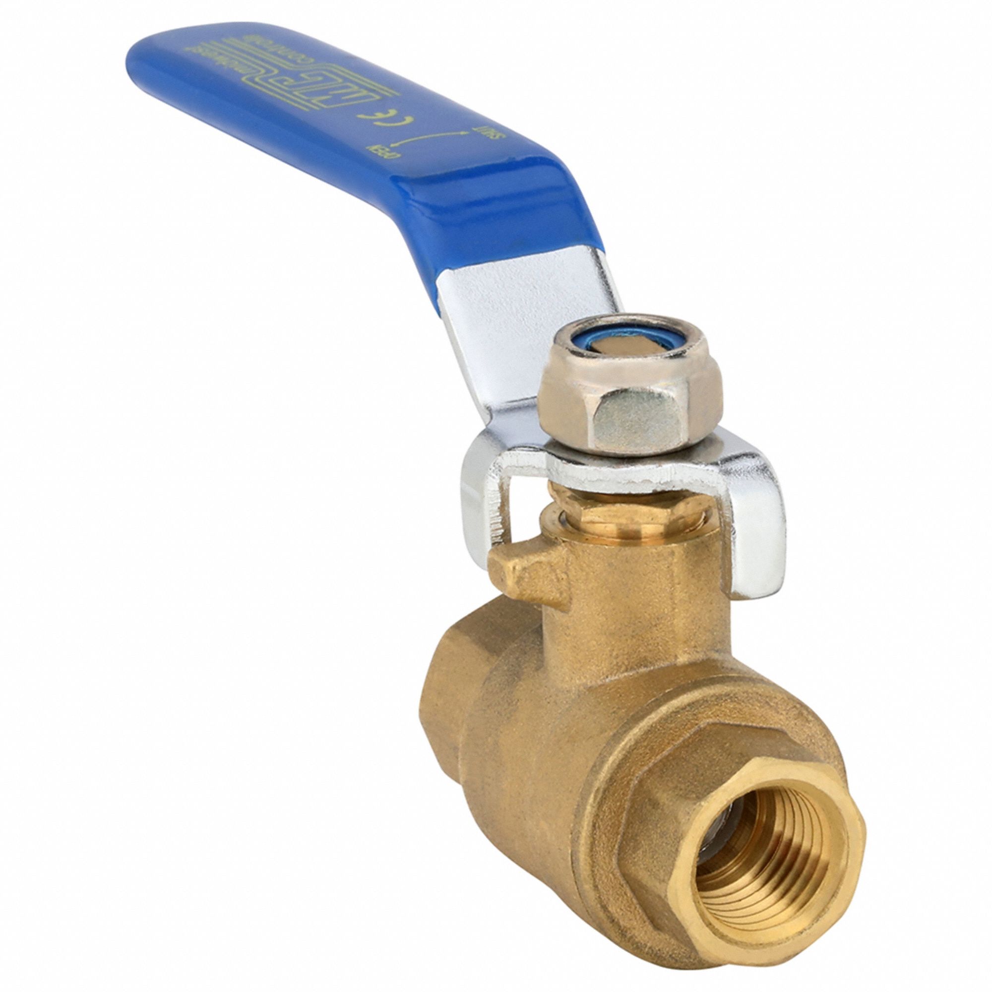 Manual Two-Way Ball Valve: 1/4 in, Straight, FNPT x FNPT, Full Port Ball Port, Lever