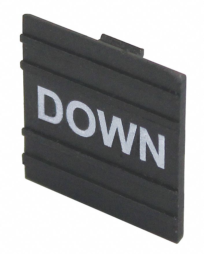Legend Plate,  Down,  White/Black,  Square