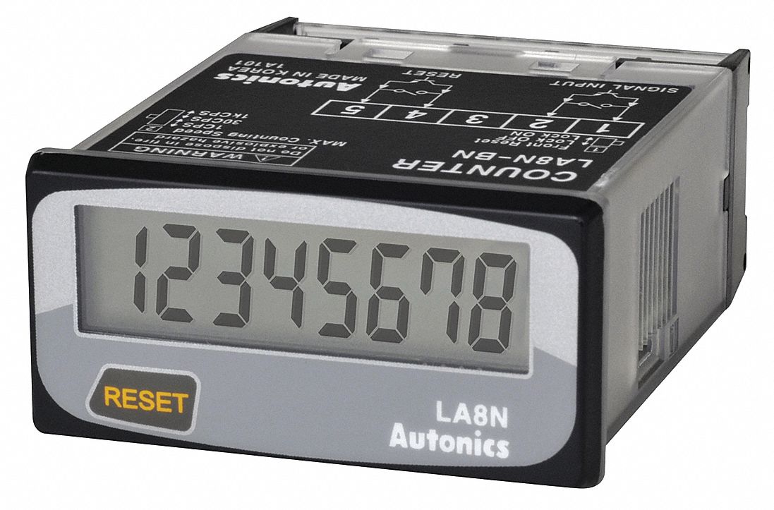 Digital Electrical Counter，0-99999999 Digital Electrical Counter Totalizer with 8-Digit LCD Display 