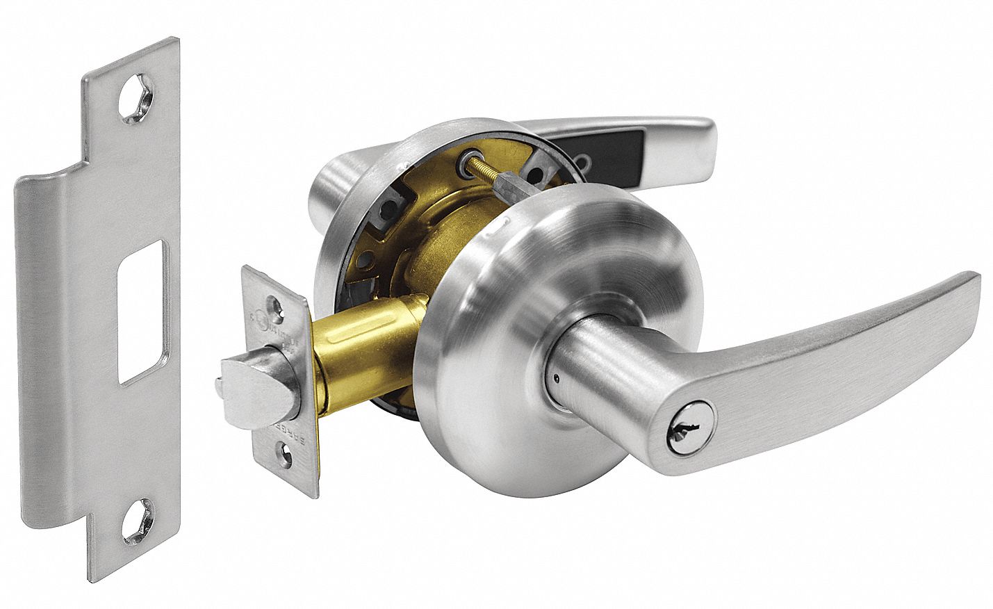 Door Lockset: Classroom Lever Locksets, Chrome, ADA Compliant