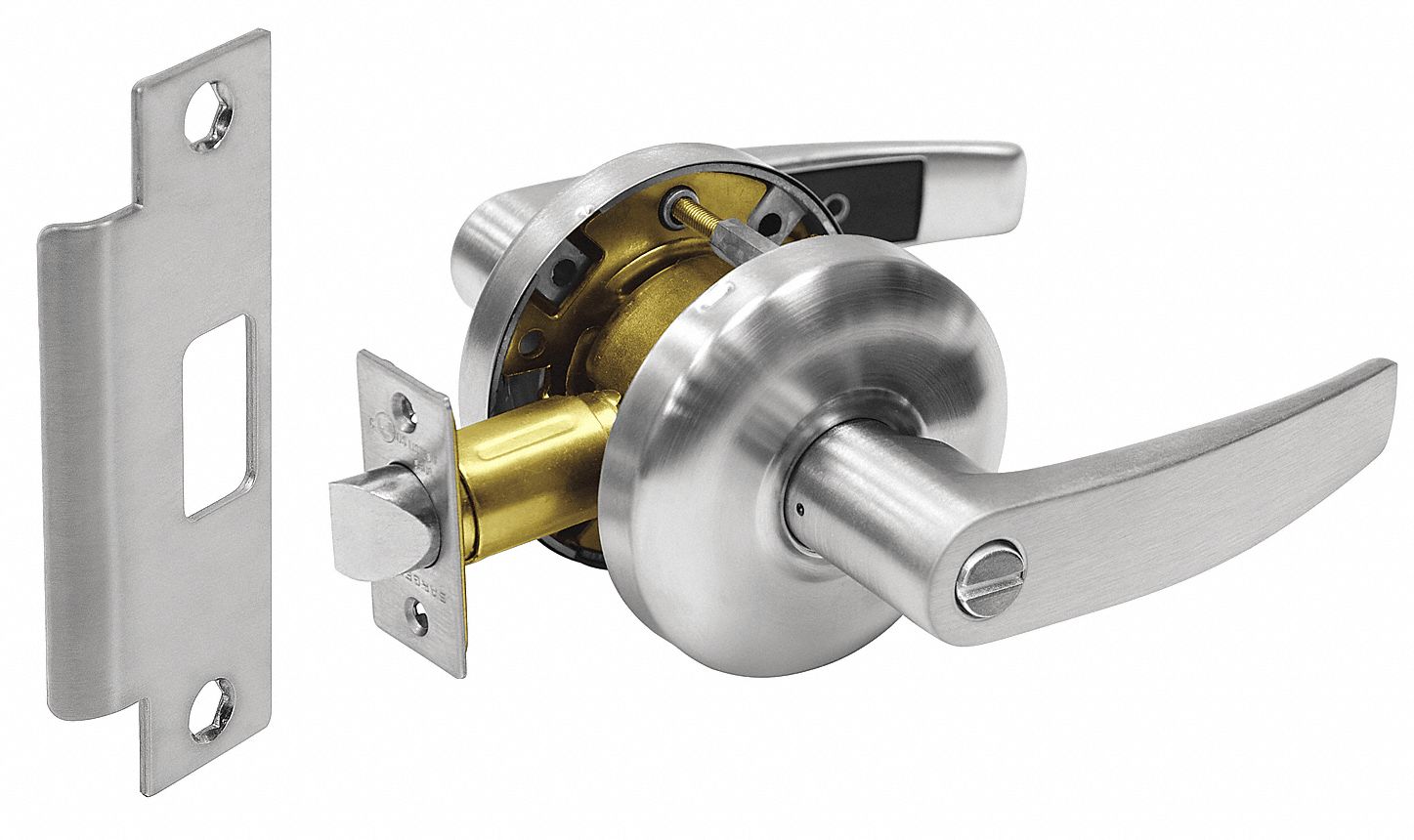 Door Lockset: Privacy Lever Locksets, Chrome, ADA Compliant