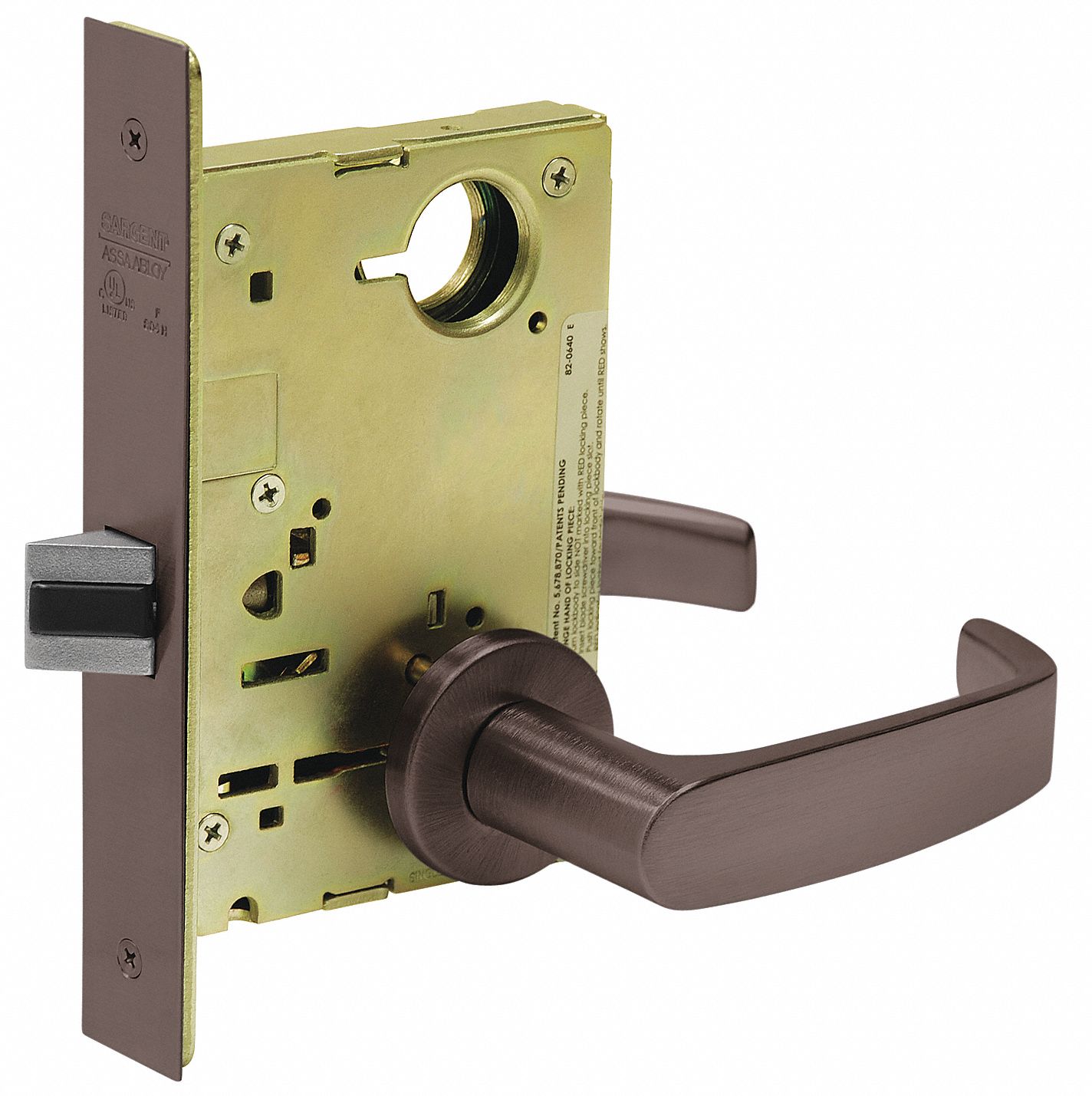 SARGENT, Grade 1, 8200 Right Angle, Heavy Duty Mortise Lockset - 32J225 ...