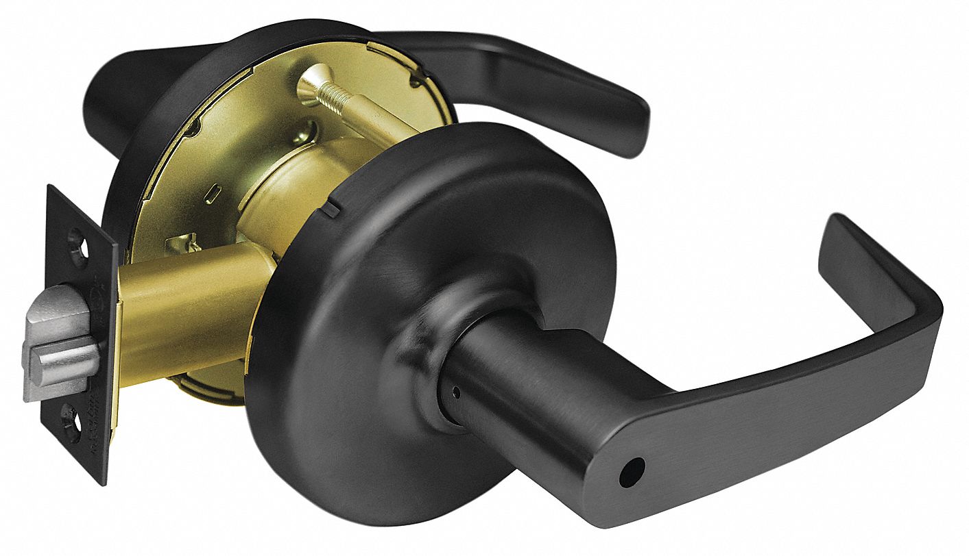 Door Lockset: Privacy Lever Locksets, Bronze, ADA Compliant