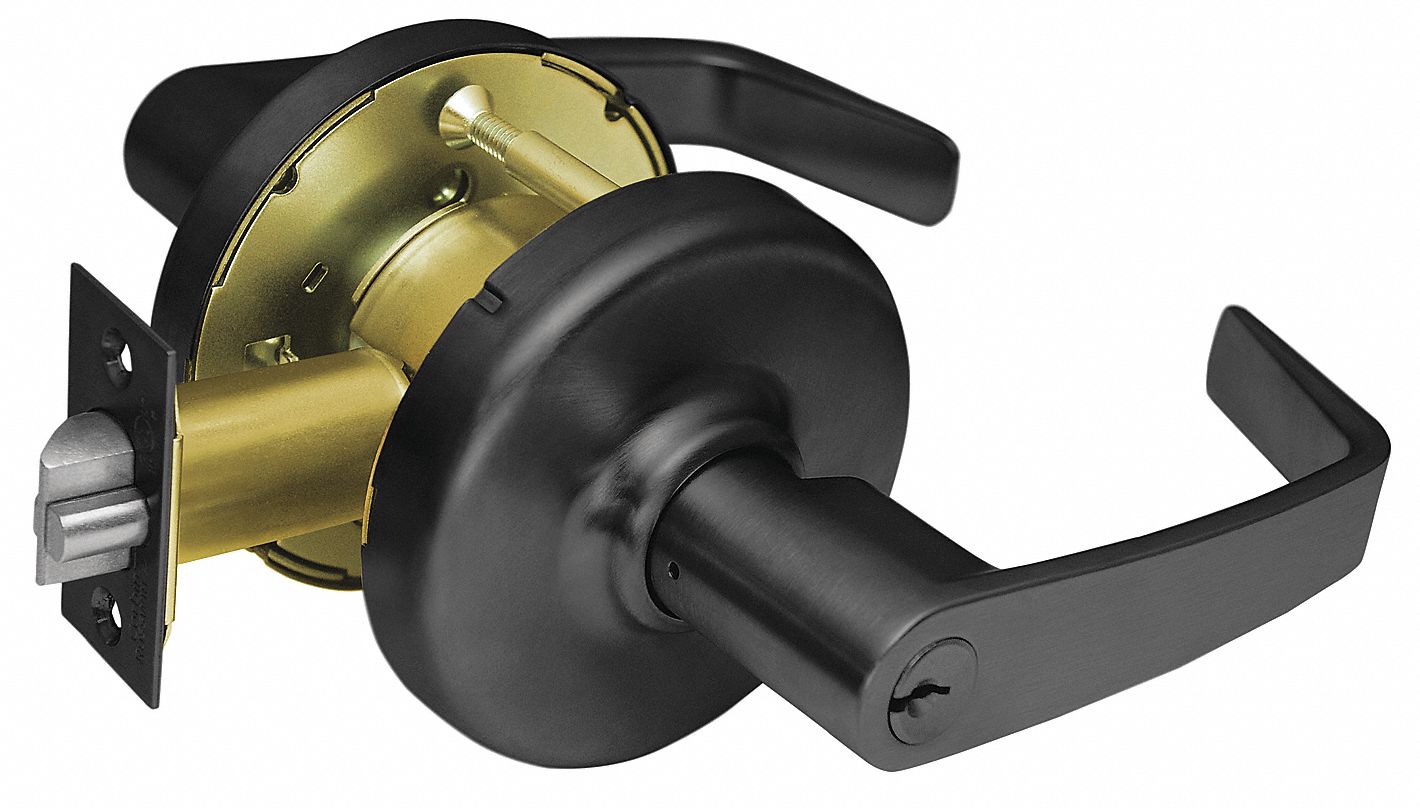 Door Lockset: Classroom Security Lever Locksets, Bronze, ADA Compliant