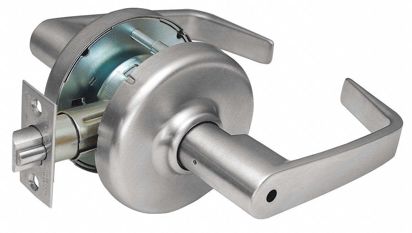 Door Lockset: Privacy Lever Locksets, Chrome, ADA Compliant