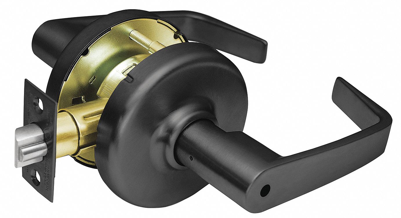 Door Lockset: Privacy Lever Locksets, Bronze, ADA Compliant