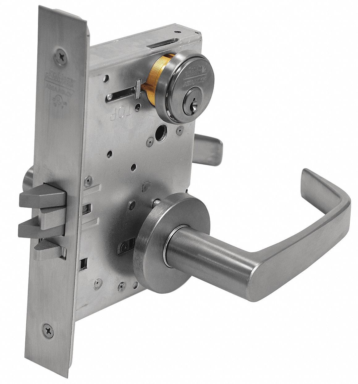 Door Lockset: Classroom Security Lever Locksets, Chrome, ADA Compliant