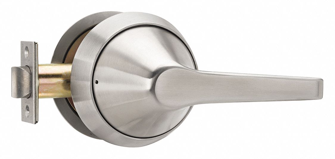 Door Lockset: Passage Lever Locksets, Stainless Steel, ADA Compliant, Ligature-Resistant