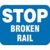 Stop Broken Rail Railroad Flag Signs