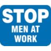 Stop Men At Work Railroad Flag Signs