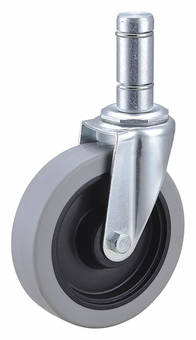 GRAINGER APPROVED NSFListed Sanitary FrictionRing Stem Caster, 5 in Wheel Dia., 250 lb Load
