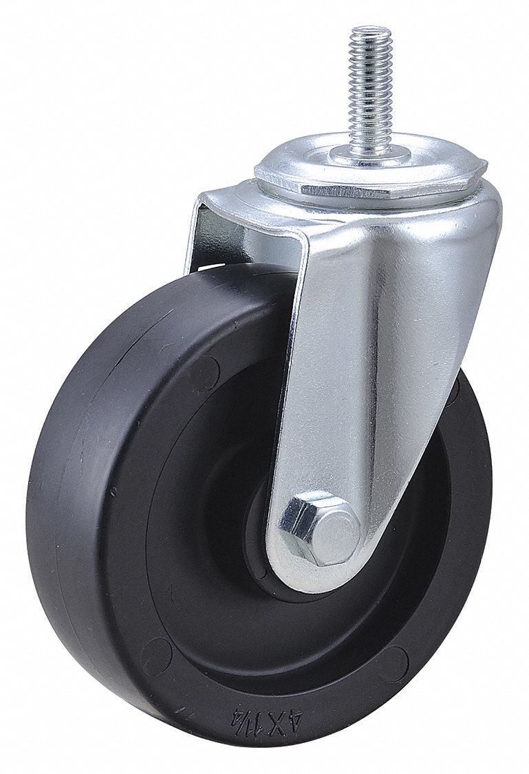 GRAINGER APPROVED General Purpose Threaded Stem Caster 4 in Wheel Dia