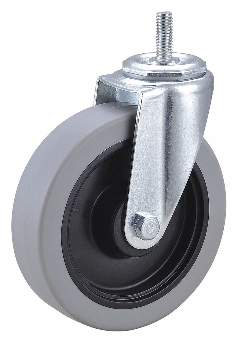 GRAINGER APPROVED General Purpose Threaded Stem Caster 5 in Wheel Dia
