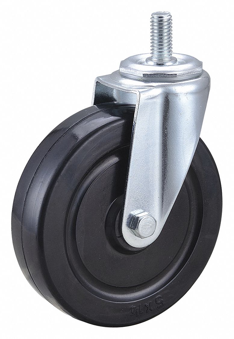 GRAINGER APPROVED General Purpose Threaded Stem Caster, 5 in Wheel Dia