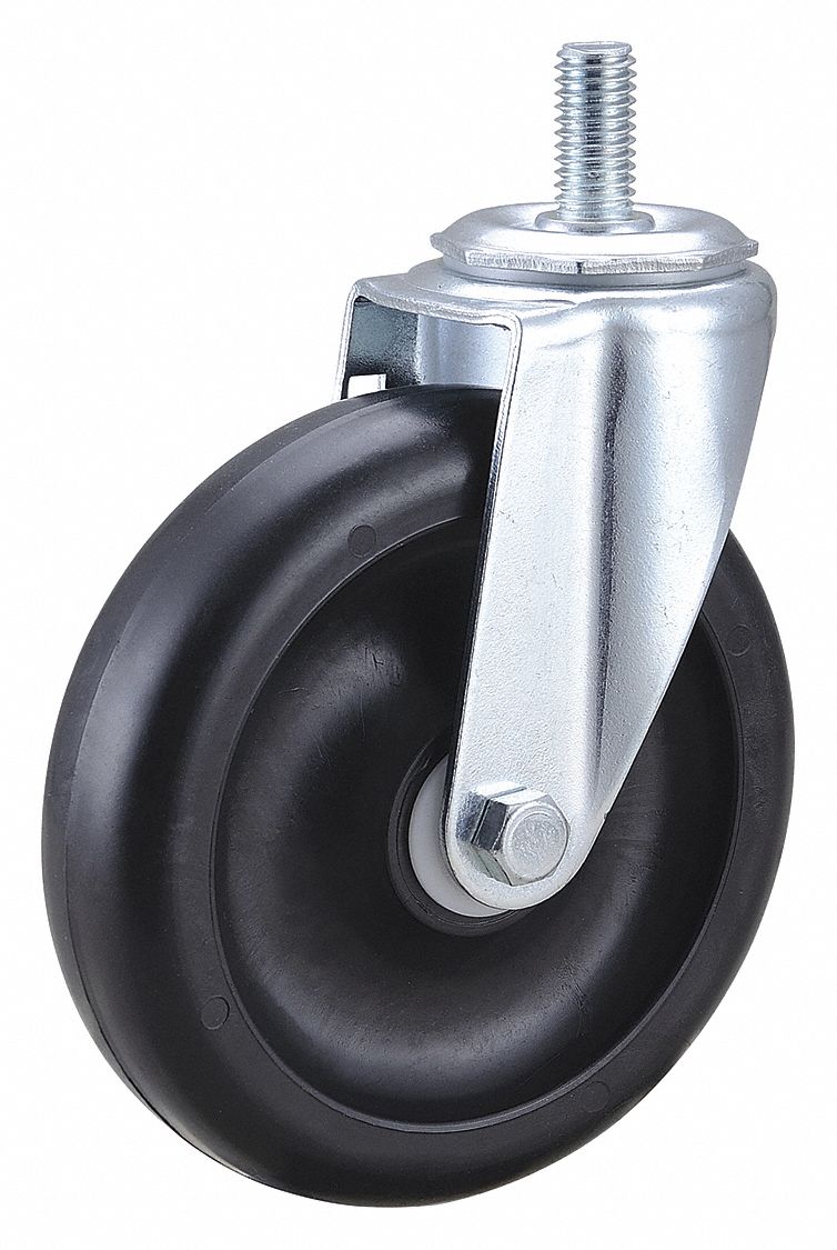 GRAINGER APPROVED General Purpose Threaded Stem Caster 5 in Wheel Dia