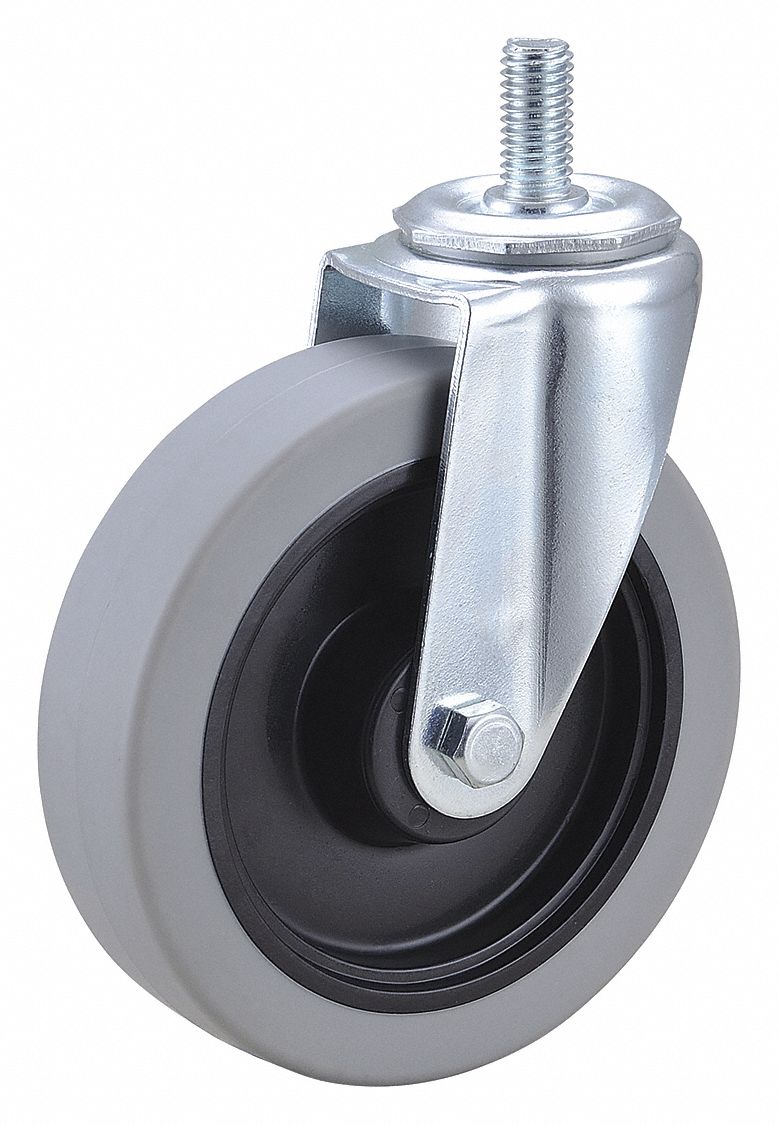 GRAINGER APPROVED General Purpose Threaded Stem Caster 5 in Wheel Dia