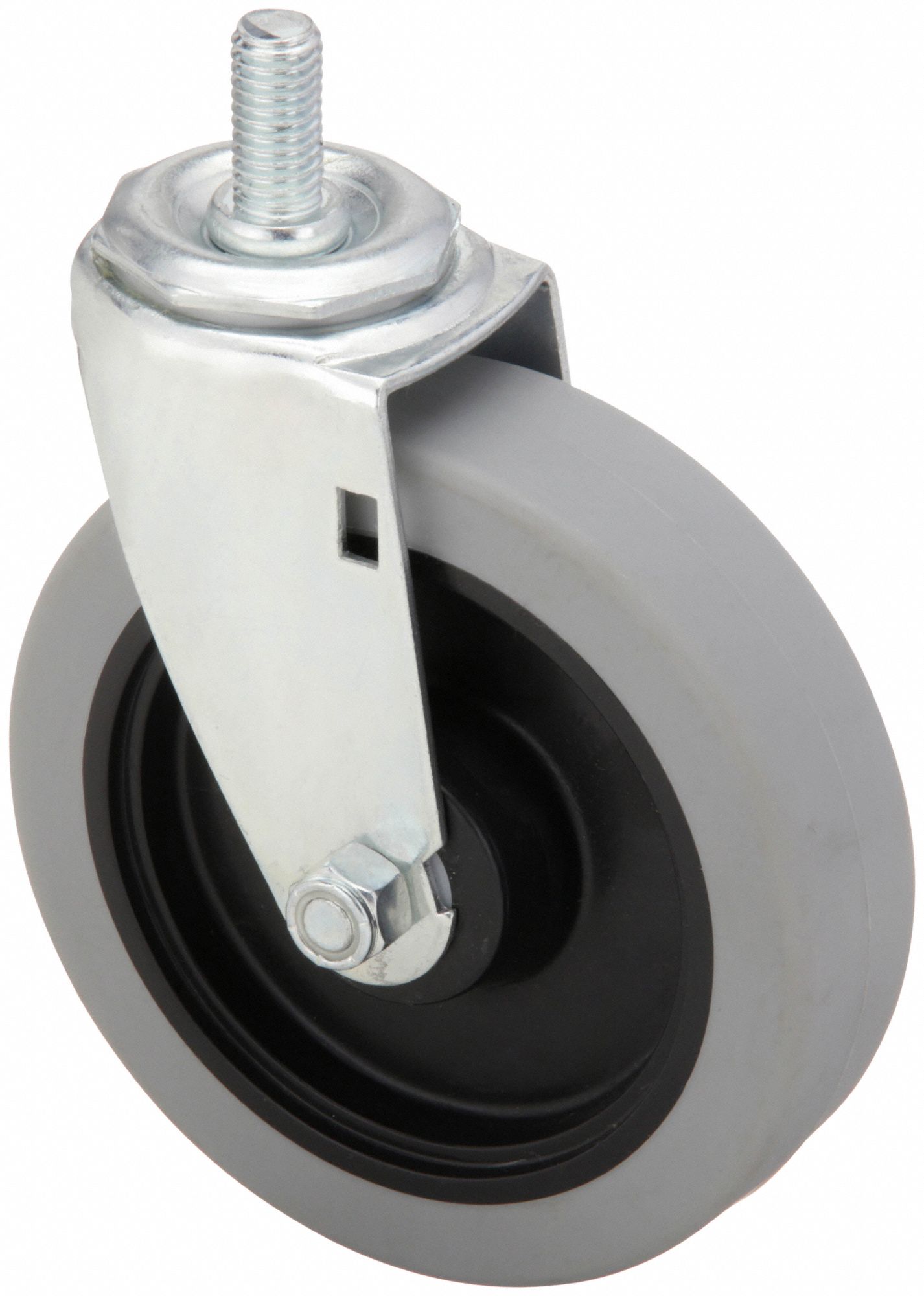Stem Caster: Swivel, 5 in Wheel Dia., 1 1/4 in Wheel Wd, Polyurethane, 1 in Stem Lg