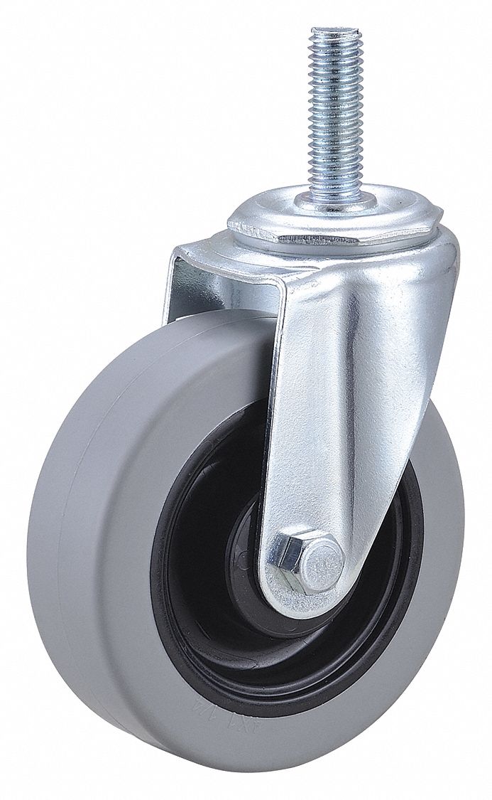 GRAINGER APPROVED General Purpose Threaded Stem Caster 4 in Wheel Dia