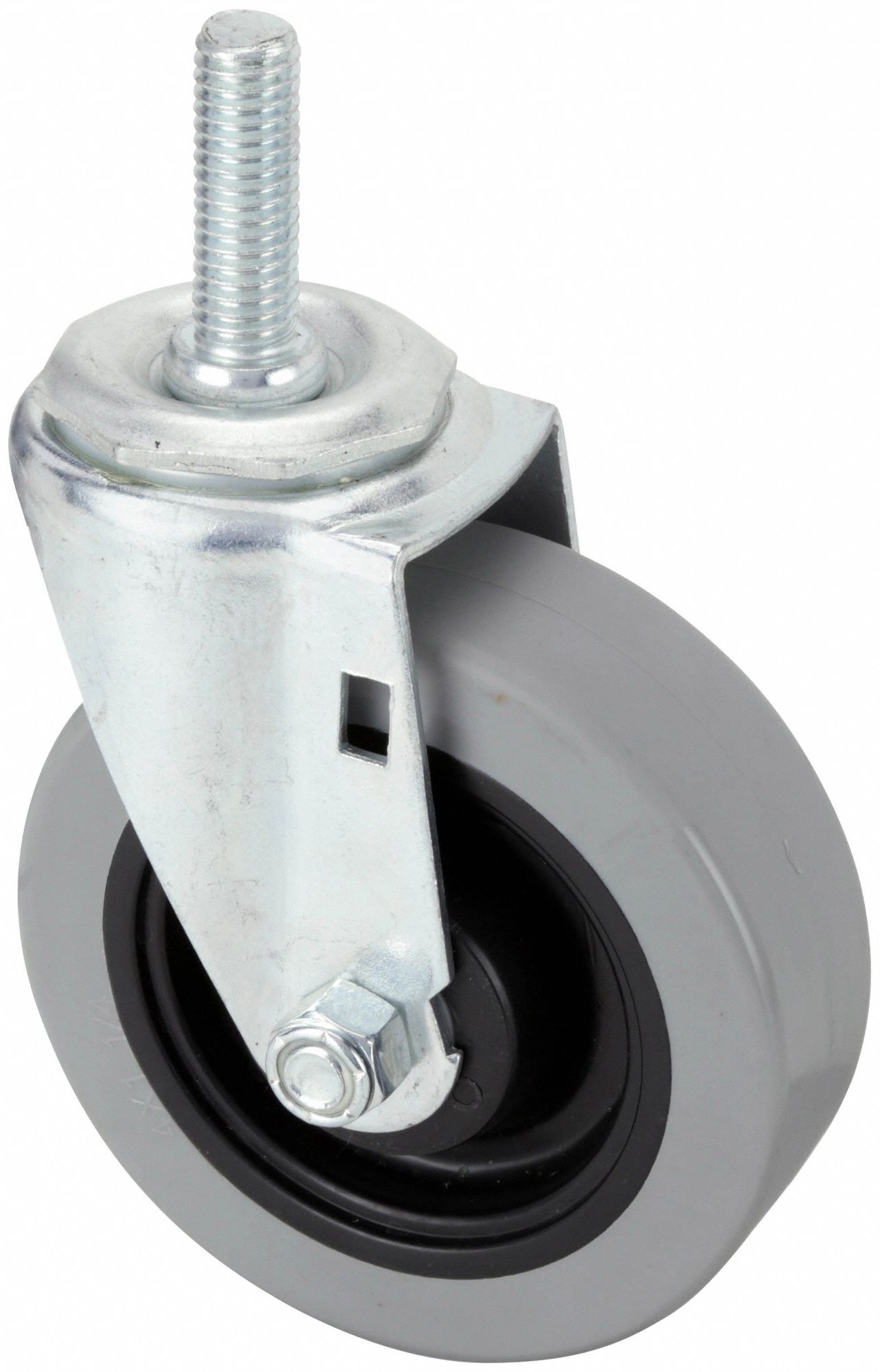 Stem Caster: Swivel, 4 in Wheel Dia., 1 1/4 in Wheel Wd, Polyurethane, Light Duty