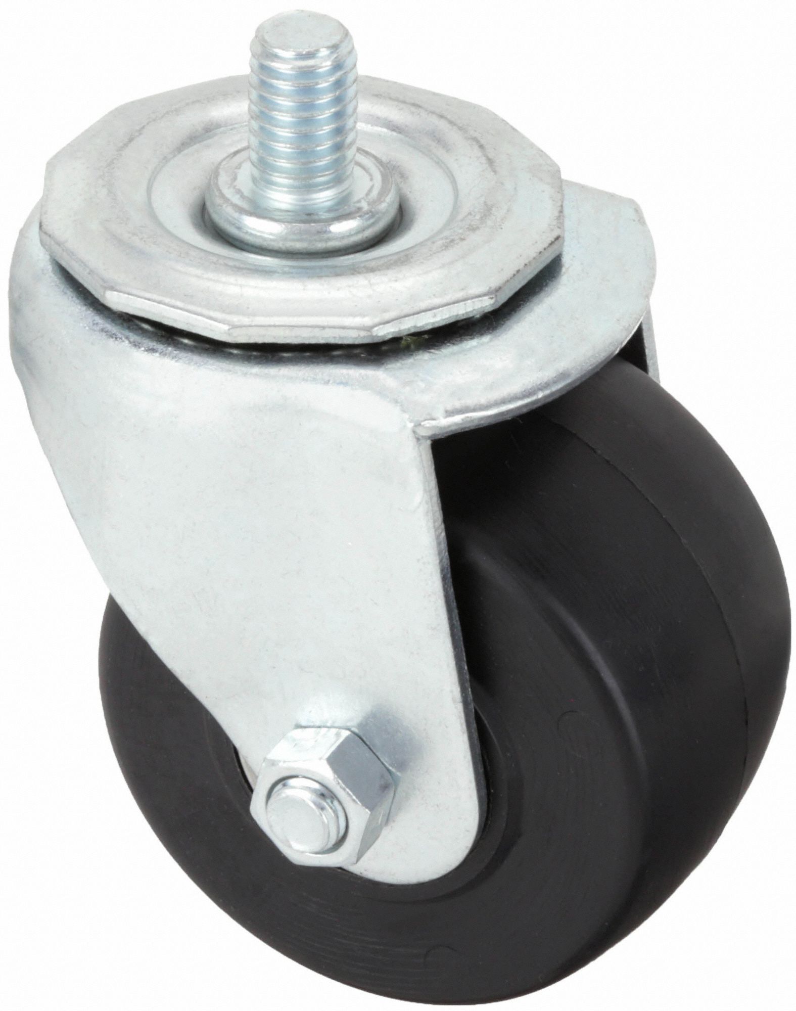 Stem Caster: Swivel, 3 in Wheel Dia., 1 3/4 in Wheel Wd, Polyolefin, 3/4 in Stem Lg