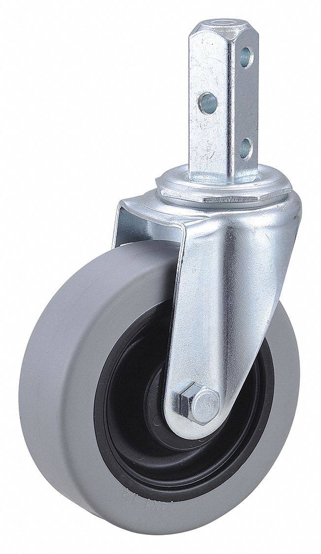 GRAINGER APPROVED BoltIn Stem Caster with Square Stem, 4 in Wheel Dia