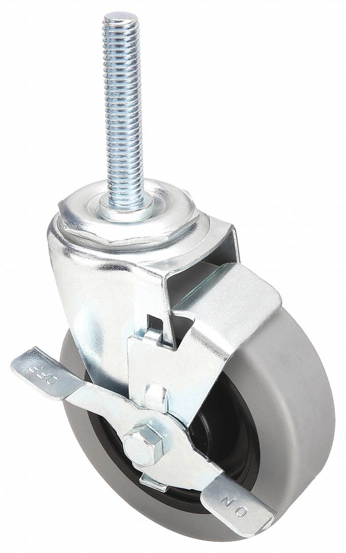 NSF-LISTED SANITARY THREADED STEM CASTER, 4 IN WHEEL DIAMETER, 350 LB, POLYURETHANE