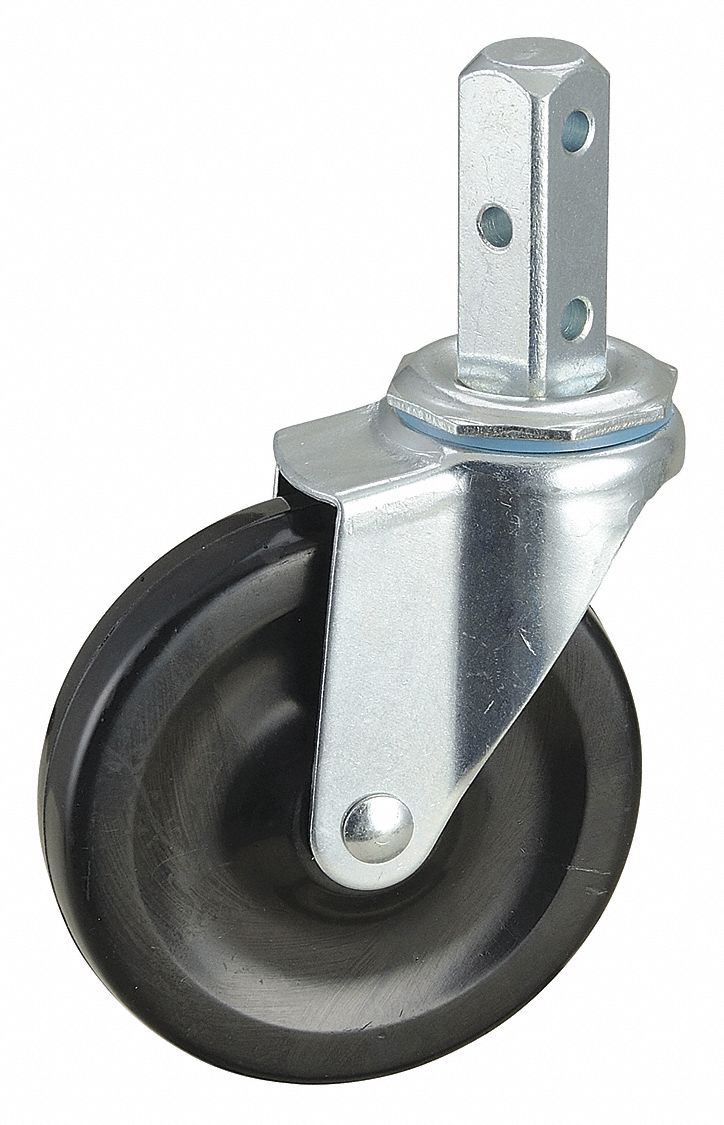 GRAINGER APPROVED BoltIn Stem Caster with Square Stem 4 in Wheel Dia