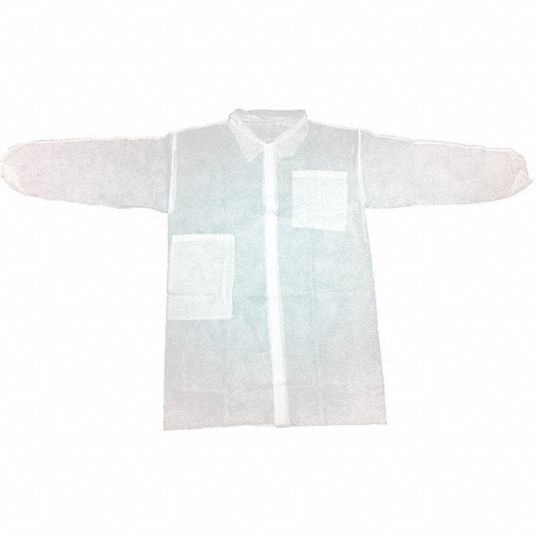 Condor Polypropylene Mandarin Collar Disposable Lab Coat 32kf6232kf62 Grainger 1729