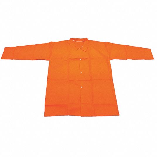 CONDOR Disposable Lab Coat, L, Orange, PK 30 32KF7432KF74 Grainger