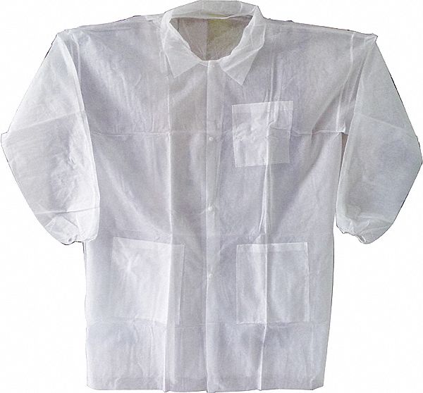 Lab Coat, 2XL, White, PP, PK30
