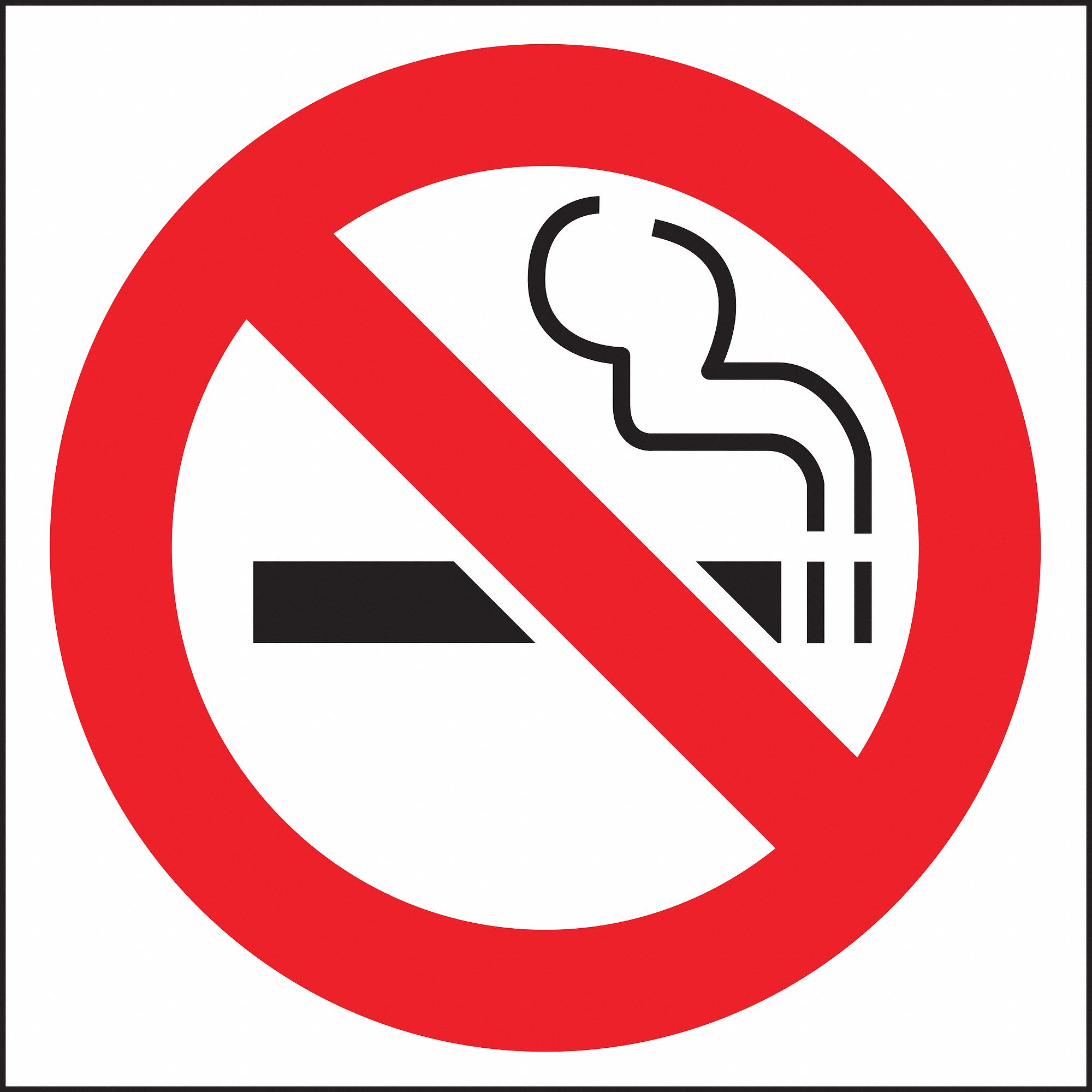 Window Decal, No Smoking Symbol, 6X6", PK2