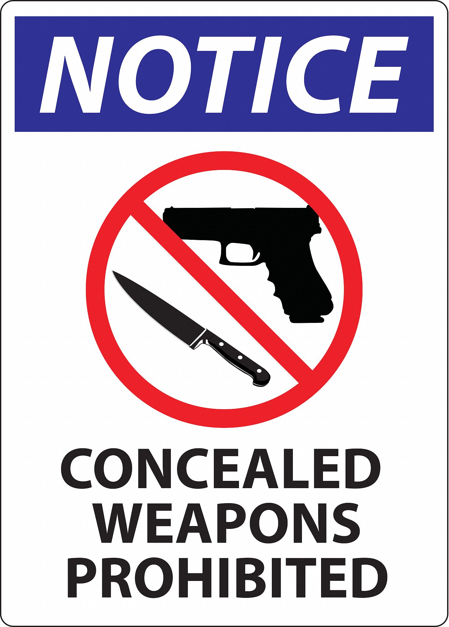 Concealed Carry Sign, 14inx10in, Aluminum