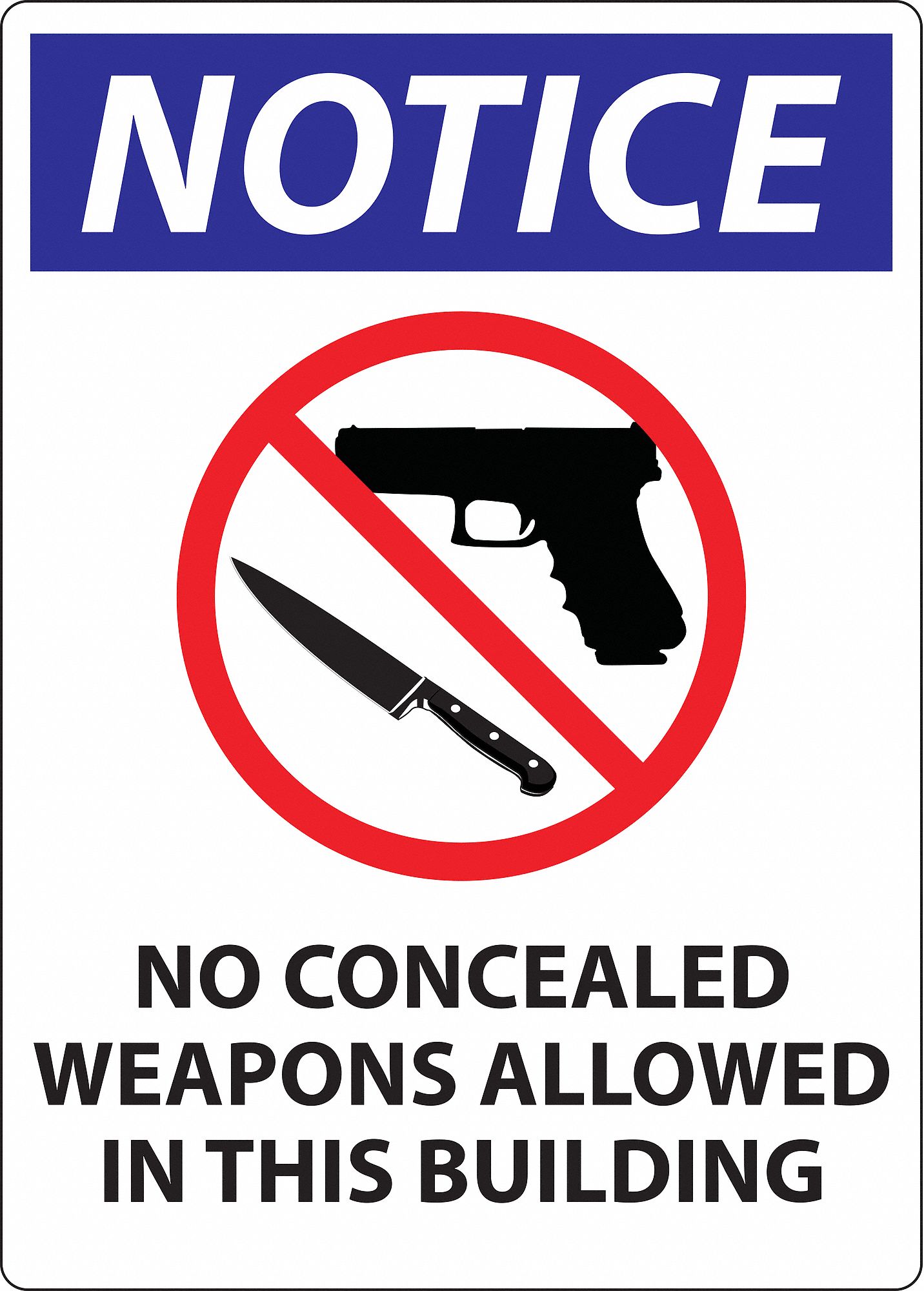 Plastic, Adhesive Sign Mounting, Concealed Carry Sign - 32KJ78|2815S ...