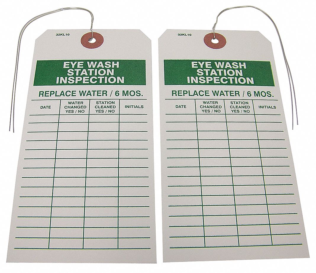 EYE WASH STATION INSPECTION TAG,PK25