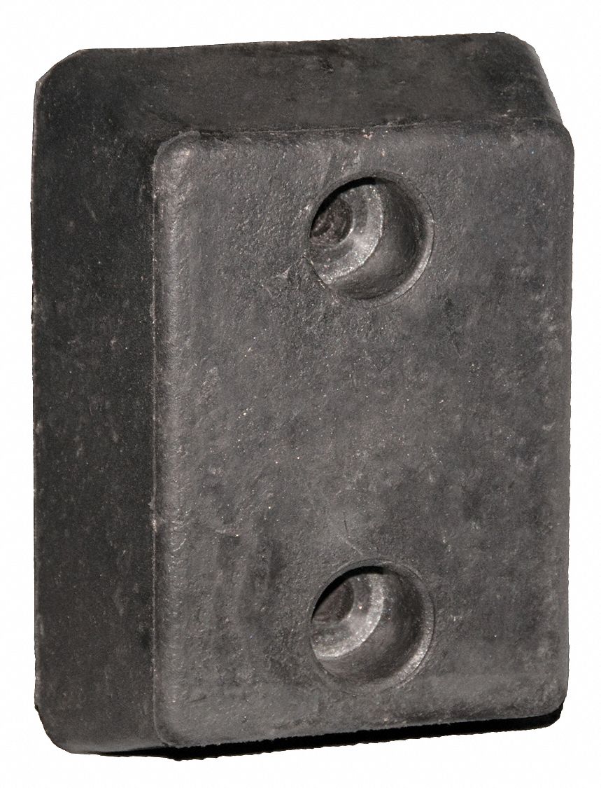 DOCK BUMPER, RECTANGULAR, 10 IN BUMPER W, 13 IN BUMPER H, 4 IN BUMPER D, SOLID RUBBER, RUBBER