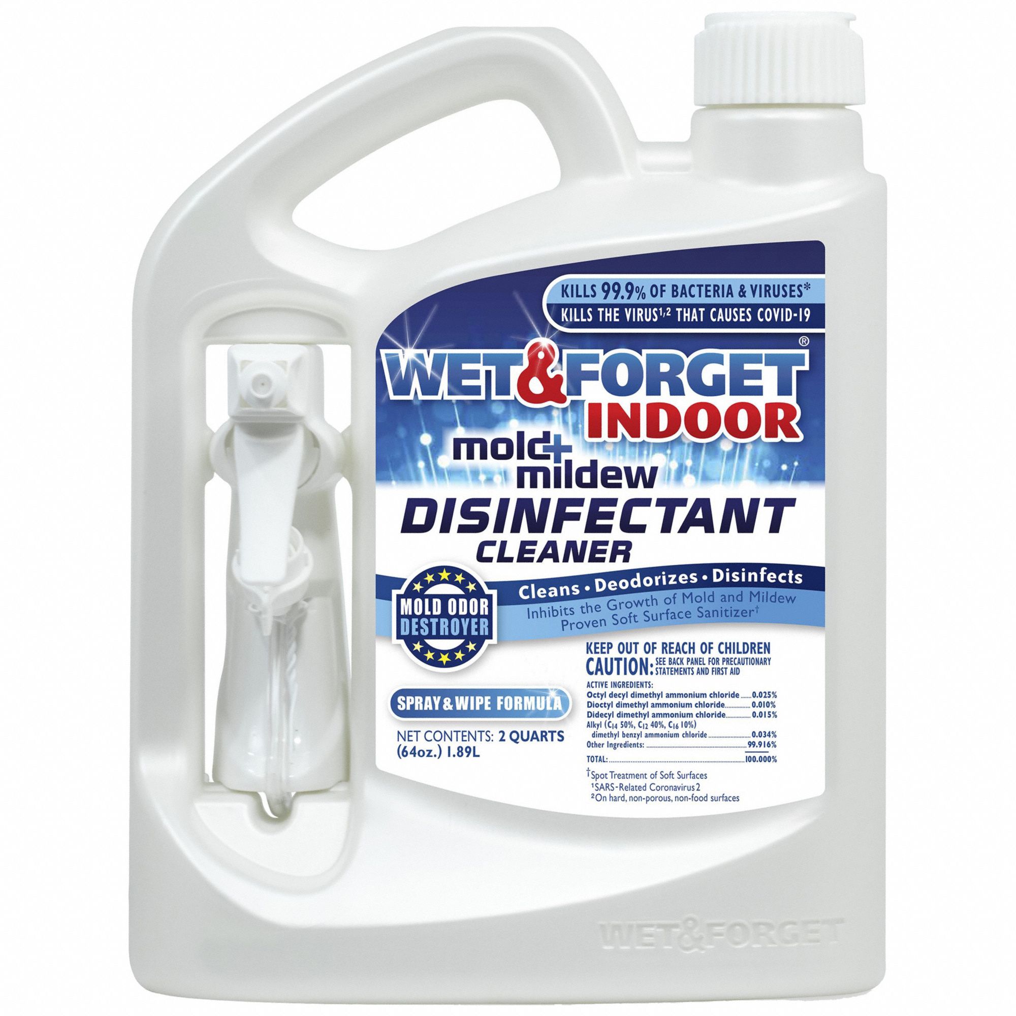 WET AND Jug, 64 oz Container Size, Mold and Mildew Disinfectant