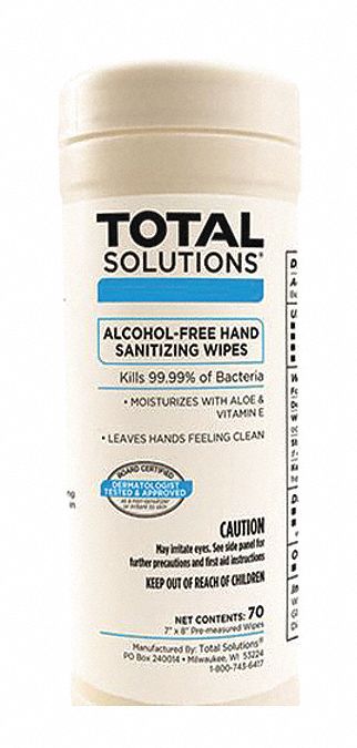 Hand Sanitizer Wipes: Canister, Wipes, 7 in x 8 in Sheet Size, Floral