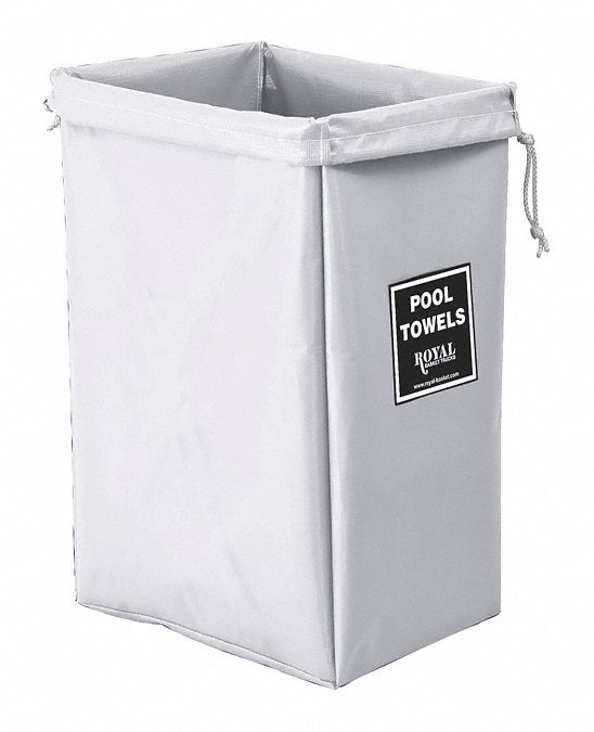 Hamper Bag: Vinyl Liner, White, 7.47 cu ft Total Volume, 250 lb Wt Capacity
