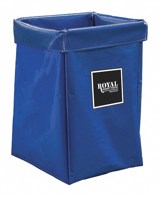 Hamper Bag: Vinyl Liner, Blue, 7.47 cu ft Total Volume, 150 lb Wt Capacity