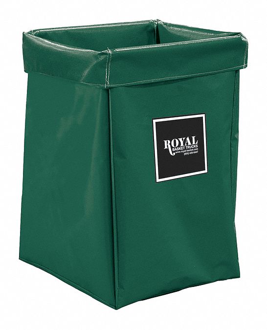 Hamper Bag: Vinyl Liner, Green, 7.47 cu ft Total Volume, 150 lb Wt Capacity