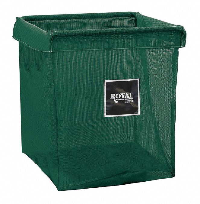 Hamper Bag: Mesh Liner, Green, 9.96 bu Total Volume, 150 lb Wt Capacity