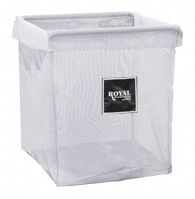 Hamper Bag: Mesh Liner, White, 9.96 bu Total Volume, 150 lb Wt Capacity