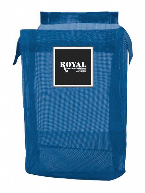 Hamper Bag: PVC Liner, Blue, 3.21 cu ft Total Volume, 150 lb Wt Capacity