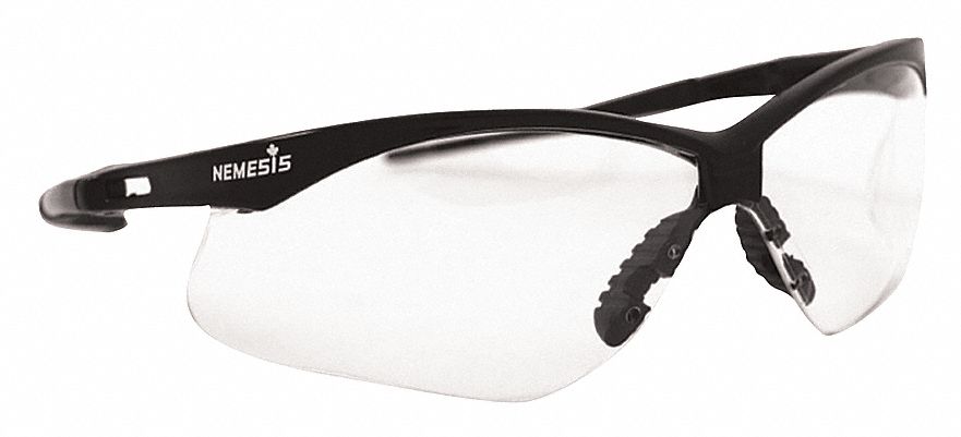 LUNETTES SEC A/ CORDON P/ LE COU, ANSI/CSA, RÉSISTE RAYURES/PROTECTION ANTI-UV, NOIR/CLR, PC/NYLON