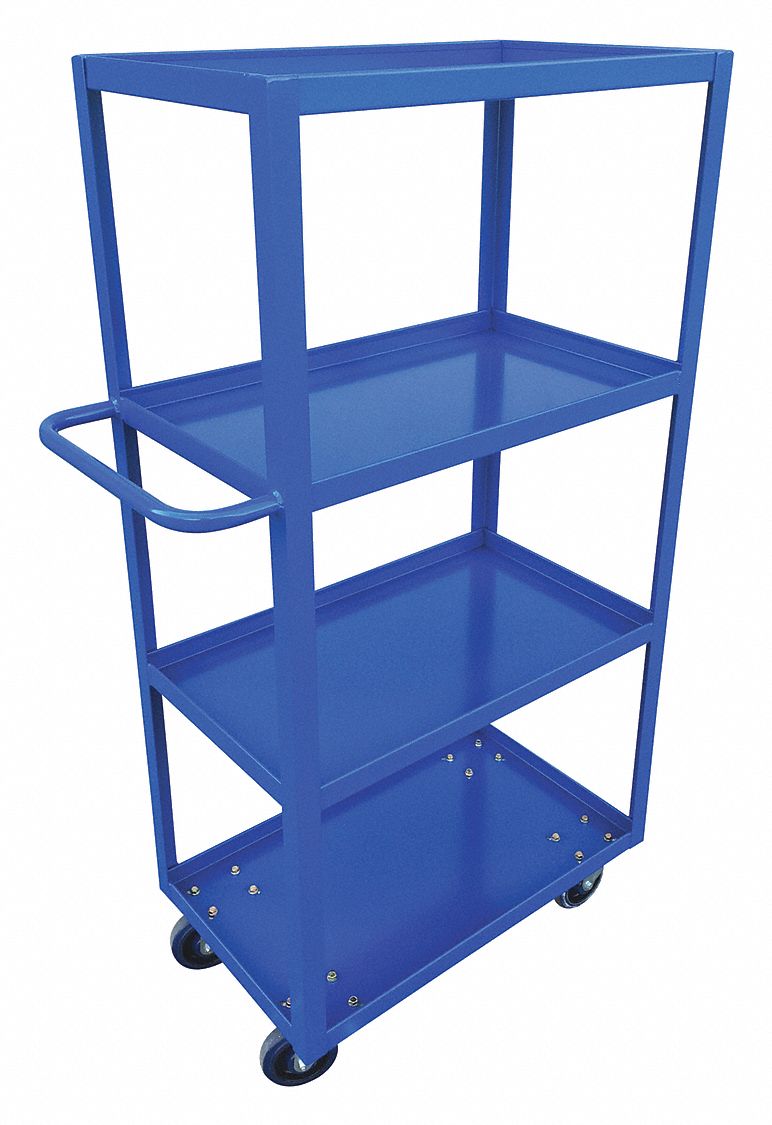 FOUR SHELF CART, 1000 LBS, BLUE, 36 X 61 IN, STEEL