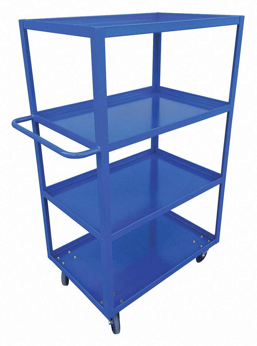 FOUR SHELF CART, 1000 LBS, BLUE, 42 X 61 IN, STEEL